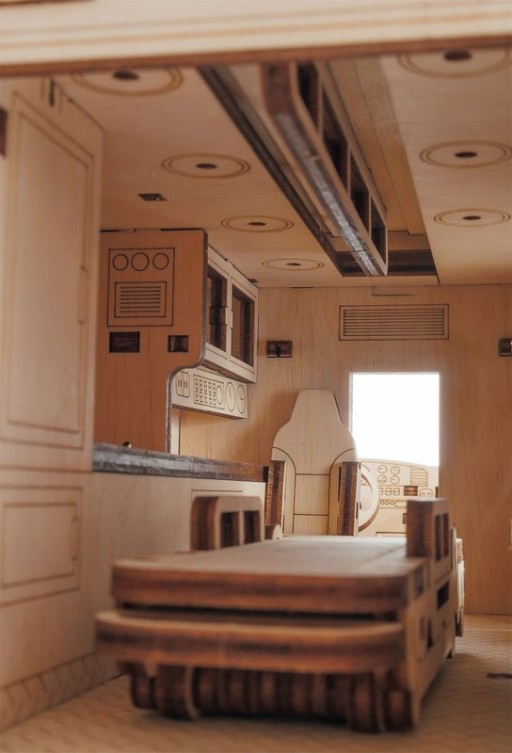 DIY 3D Mechanical Model Ambulance, Eco Wood Art, 4011, 29,5x12,9x12,4cm