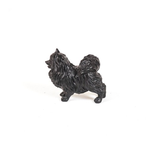 Ornament - Pomeranian Dog - Polyresin - Black - 23x10x18cm