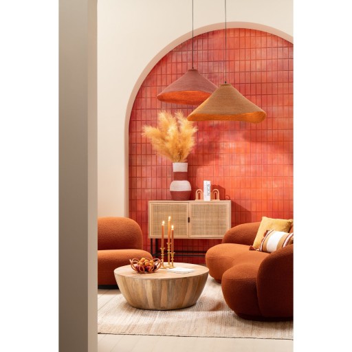 J-Line Loungestoel Sneeuw Populierenhout/Schuim Oranje/Zwart