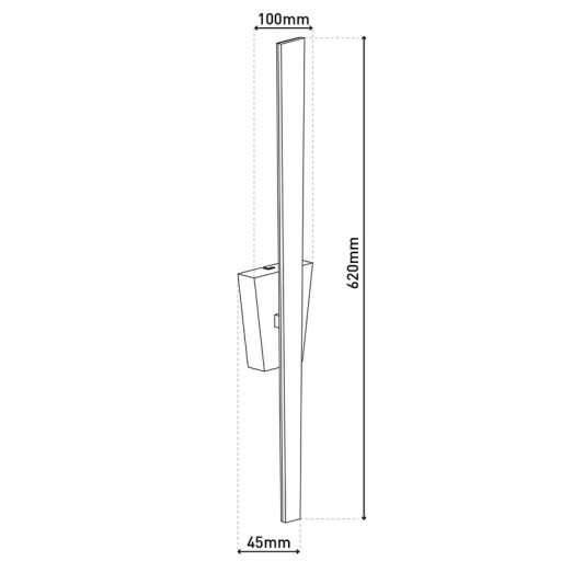 LED wall lamp "Trevor" nickel matt, wall lamp made of metal and plastic in nickel matt, with firmly built -in LEDs, wall lighting inside 62 x 10 x 4.5 cm
