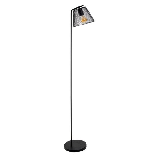 Standing lamp "Korie", floor lamp made of black in black, with E27 socket, 140 cm high, for living area and office.