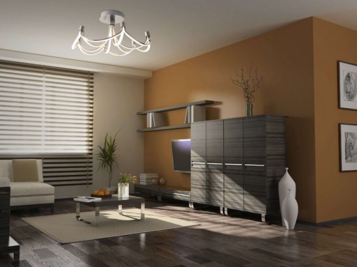 LED ceiling lamp "Festival" Ø 60cm, metal nickel matt and plastic, firmly built -in LEDs, lighting for living room, dining room, office or hallway