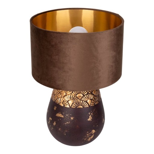 Ceramic table lamp "Bronco", table lamp, ceramic, beige/gray, with E14 socket, for dining room, living room, hallway or office, 39 cm high