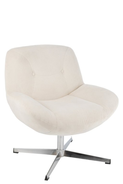 J-Line Lounge chair Chill Metal/Plywood Cream/Silver