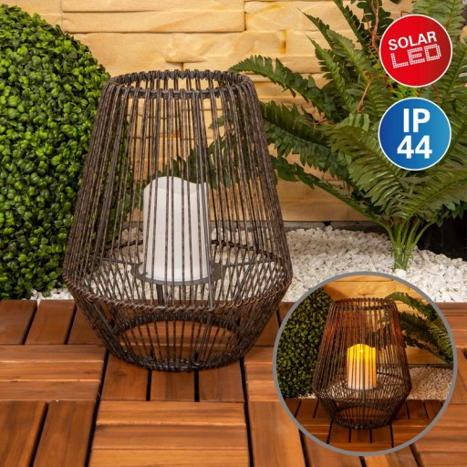 LED solar lamp "Plasto" Ø 26 cm outdoors made of brown metal and plastic