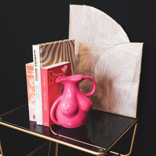 Vaas - Borsten Kan - Keramiek - Neon Roze - - 6,5x11x18cm