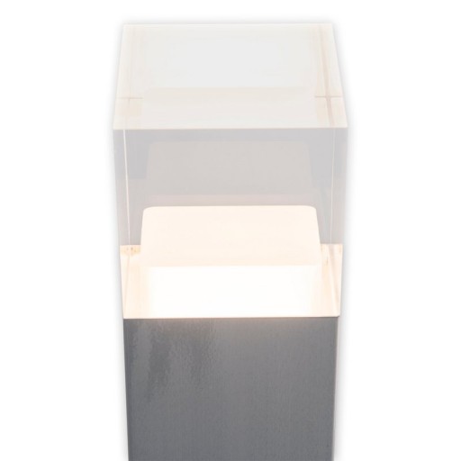 LED outer socket light "Leah" made of metal and plastic in steel-blank, integrated LED, path lights