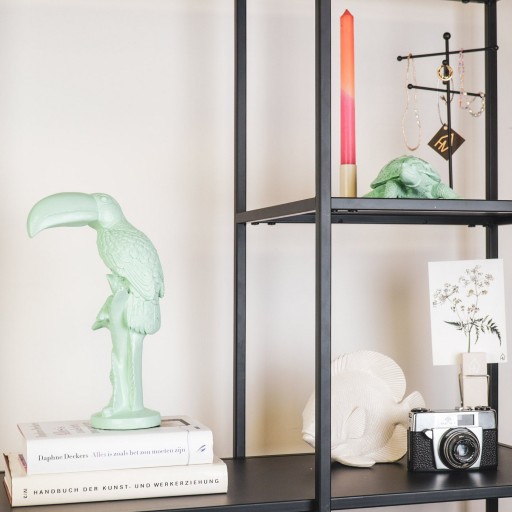 Ornament - Toekan - Polyresin - Mintgroen - 18x9,5x29,5cm