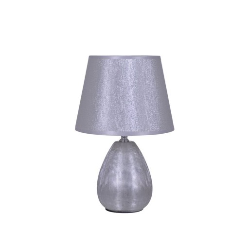 Ceramic table lamp H: 31cm "Simply Ceramics", table lamp made of ceramic, silver, with E14 socket, for dining room, living room, hallway or office, 31 cm high