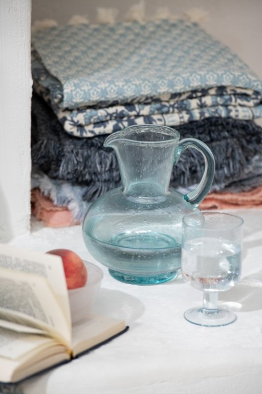 J-Line Bol carafe - glass - transparent/light blue