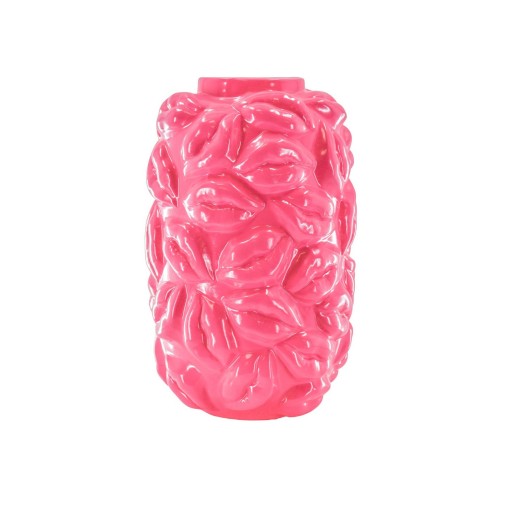 Vaas - Kisses - Keramiek - Neon Roze - 17x17x27cm
