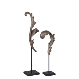 Imelda Black Alu Statue Leaf Shaped Small