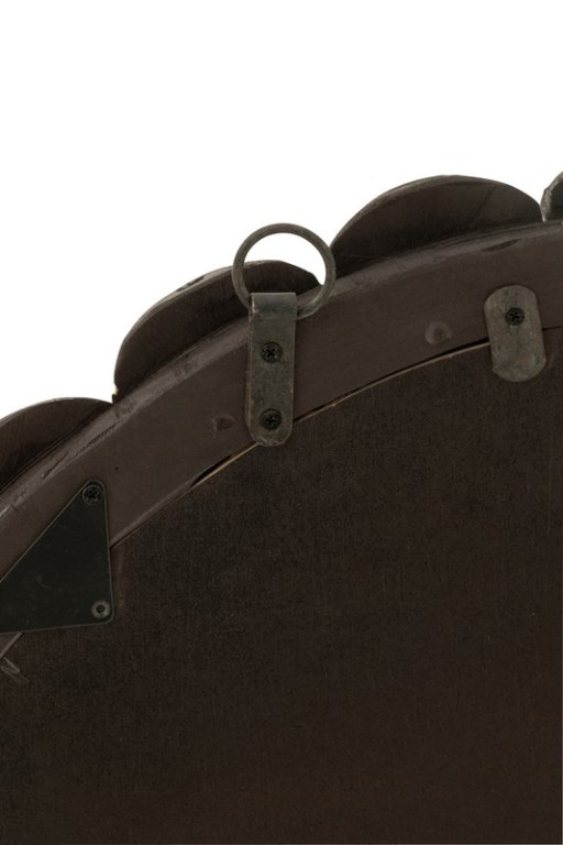 J -Line Spiegel Bollen - Wood - Black - Ø 80 cm