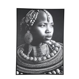 Romaan Black Polyester Painting Rectangle Woman L