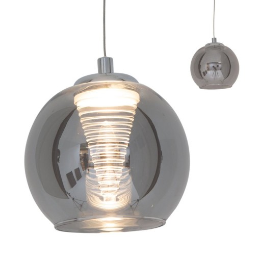 LED pendant lamp "vaso", pendant lamp made of metal and glass in anthracite, with firmly built -in LEDs, hanging lamp for dining room and living room with a Øvon 14.5 cm.