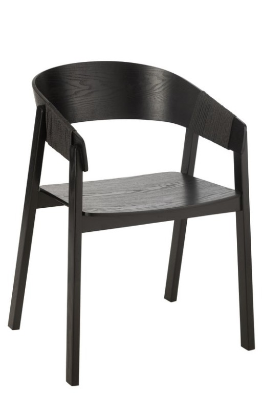 J-Line Chair Naga Ash Wood/Rope Black