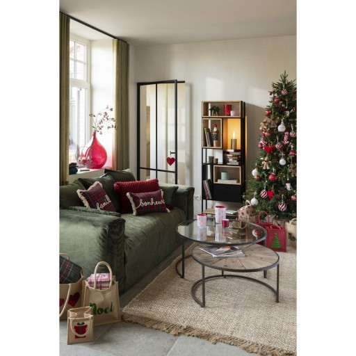 J-Line Set Van 2 Salontafels Rond Metaal Zwart - 91 x 91 x 41 cm