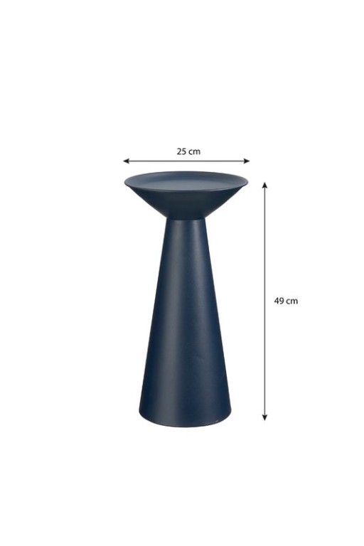 Chiel side table - H49 x Ø25 cm - FSC 100% - Metal - Dark blue