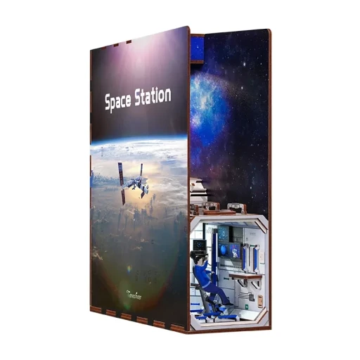 DIY Book Nook Boekensteun Space Station Bookend, Tone-Cheer, TQ124, 18x8x24,5cm