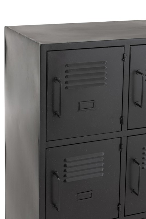 J-Line Cabinet 9 Doors Metal Black