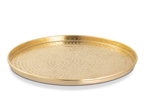 Decoratief Rond Dienblad Ø 40 cm | Kaarsen- of Serveertray | Goud metaal