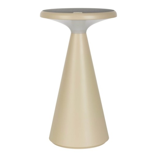 Solar battery table lamp "Palu" for outside and inside, made of plastic in beige, 20 cm high