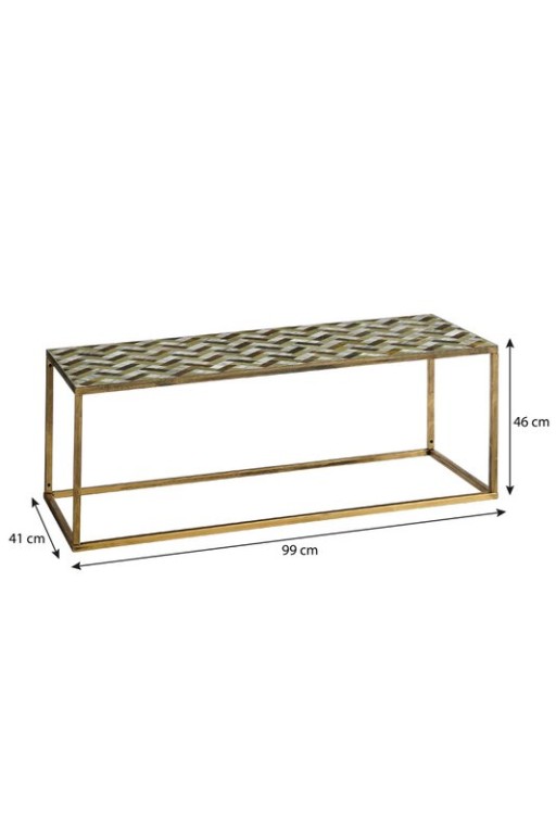 Alanza coffee table outside - L99 x B41 x H46 cm - Metal - Green