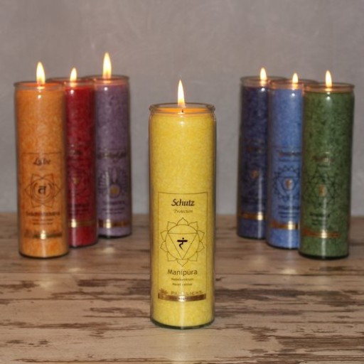 Manipura CHAKRA kaars, 30037, ca. 20 cm, GEEL