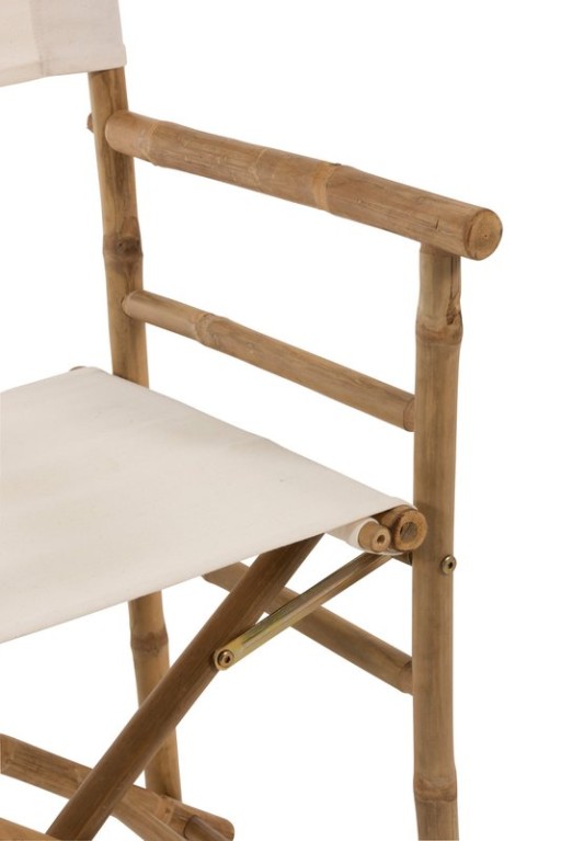 J-Line chair Director Foldable - bamboo/textile - white