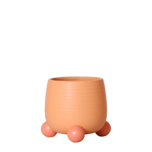 Kolibri Home | Rolling peach bloempot - Peach kleurige keramieken sierpot Ø9cm
