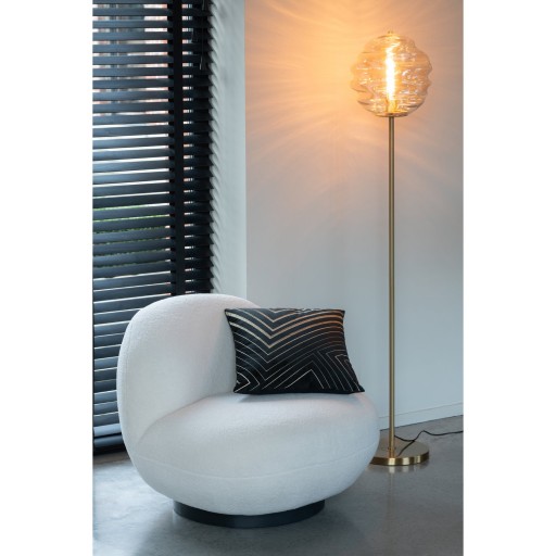 J-Line Staanlamp glas licht cognac