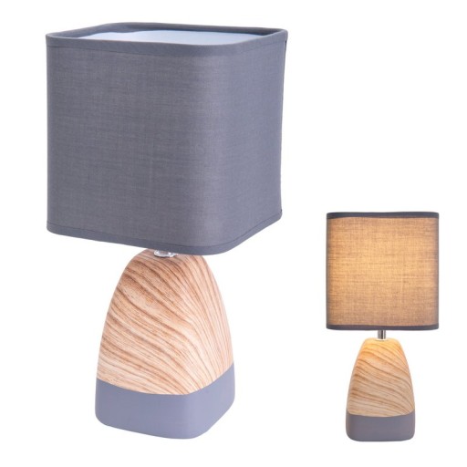 Ceramict table lamp "Cremona" made of ceramic in brown/gray with E14 socket, table lamp for living rooms 31 cm high