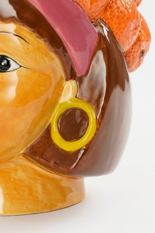 Funny Flowerpot Inside - L20 x B20 x H22 cm - Dolomite - Orange