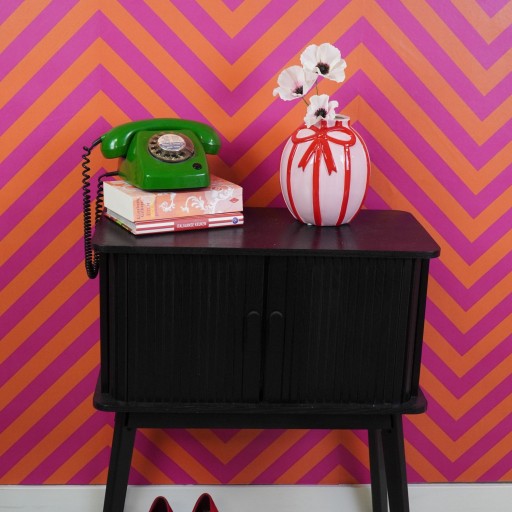 Vaas - Bloemvaaslint- Dolomiet - Lichtroze/ rood - 17x17x17,5cm