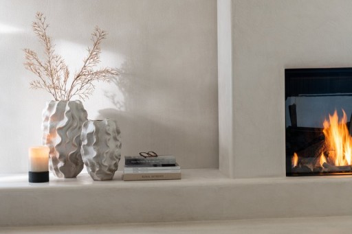 J -Line Vase Abstract Waves - Clay - Beige - Large - 48 cm high