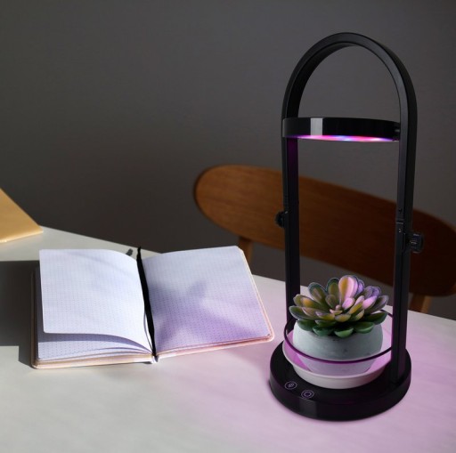 LED plant tablet light 53.5 cm high, made of metal and plastic in black, with integrated LED