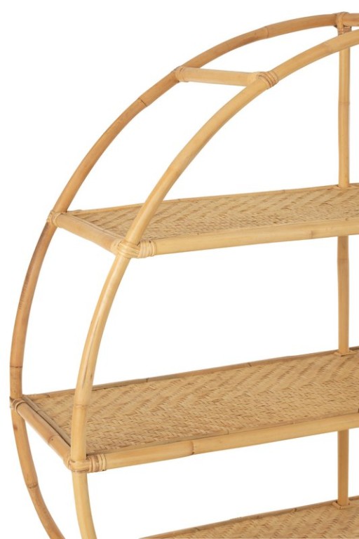 J-Line Rack 3 Shelves Rattan Natural