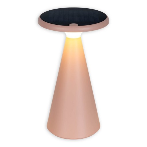 Solar battery table lamp "Palu" for outside and inside, made of plastic in pink, 20 cm high