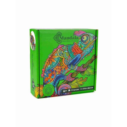 Logica Giochi Mandala Houten Legpuzzel Kameleon/Chameleon, LG2815, 27,6x28,5cm