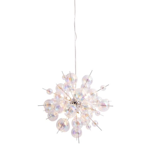 Pendant lamp "explosion" made of metal and iris glass, G9 frames, hanging lamp for dining room, living room, hall or office, Øca. 65 cm
