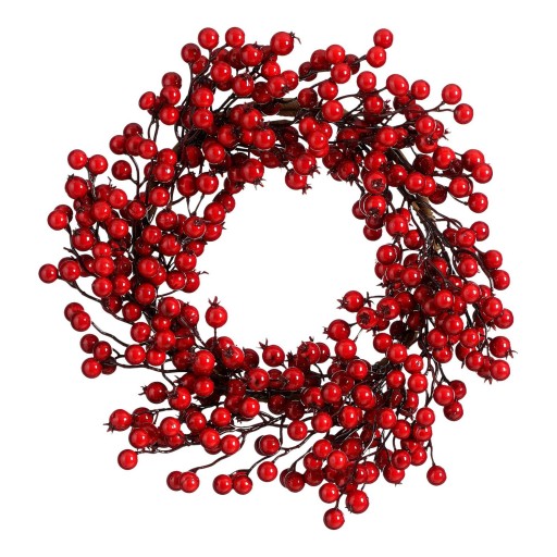 Kerstkrans Bessen - Ø40 cm - Foam - Rood