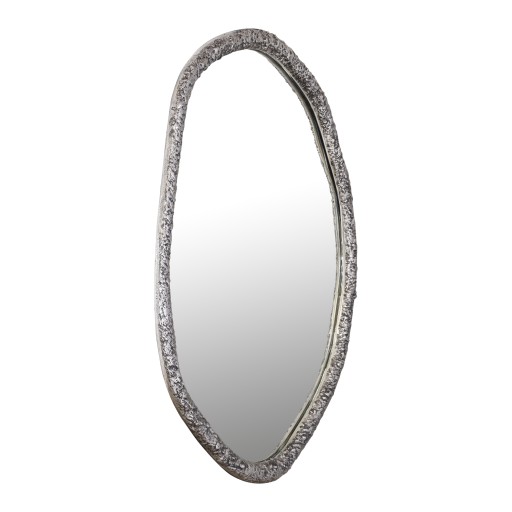 Paislie Nickel Organic Shaped Mirror Round