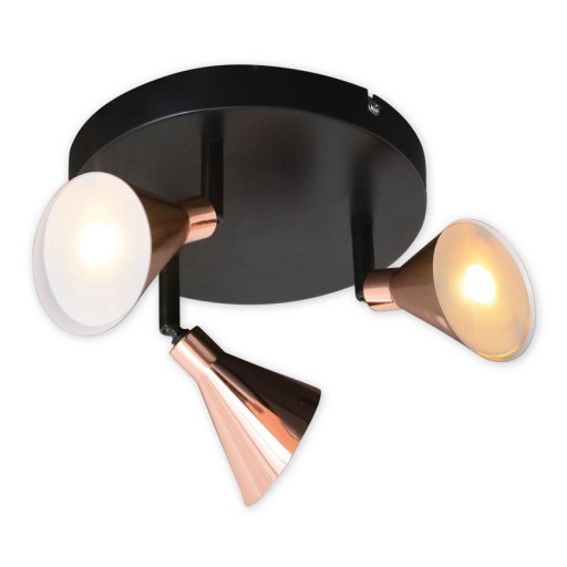 3 LED wall u. "Copper" ceiling spotlight d:38cm