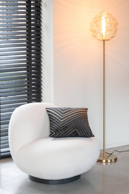 J-Line Lounge Chair Snow Poplar Wood/Foam White/Black