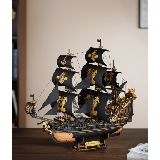 Robotime, 3D Houten Puzzel, The Seahorse Barque, MCB02, 39x18x47cm