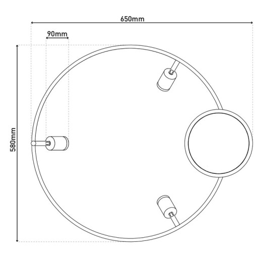 LED Deckenleuchte "TRISTAN", moderne Deckenlampe aus Metall und Kunststoff in Stahl-blank, die LEDs sind fest verbaut. Mit ca. 58 cm Ødie ideale Beleuchtung für Wohnzimmer, Esszimmer oder Küche.