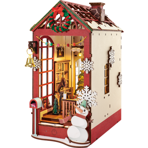 Robotime, DIY Book Nook Boekensteun Christmas Indoor Scene, TGC07, 21,8x13,6x24,7 cm