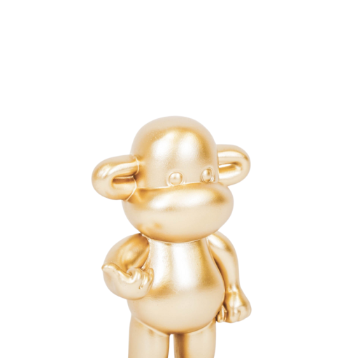 Ornament - Hang Loose Monkey Figurine 'The Legend' - Polyresin - Gold - 33x21x50cm