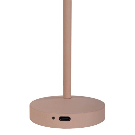 2-er Set LED battery table lamp "Gomba" for outside and inside, made of metal and plastic in Frosted Almond, 18.5 cm high