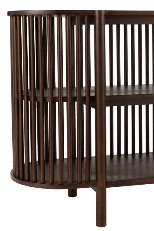 J-Line Console 2 Planks Conie Mango Wood Dark Brown